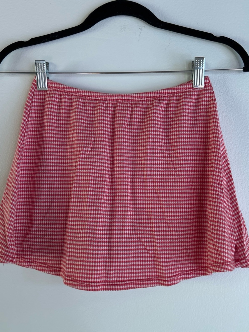 Lisa Says Gah Darcy Red and White Gingham Mini Skort